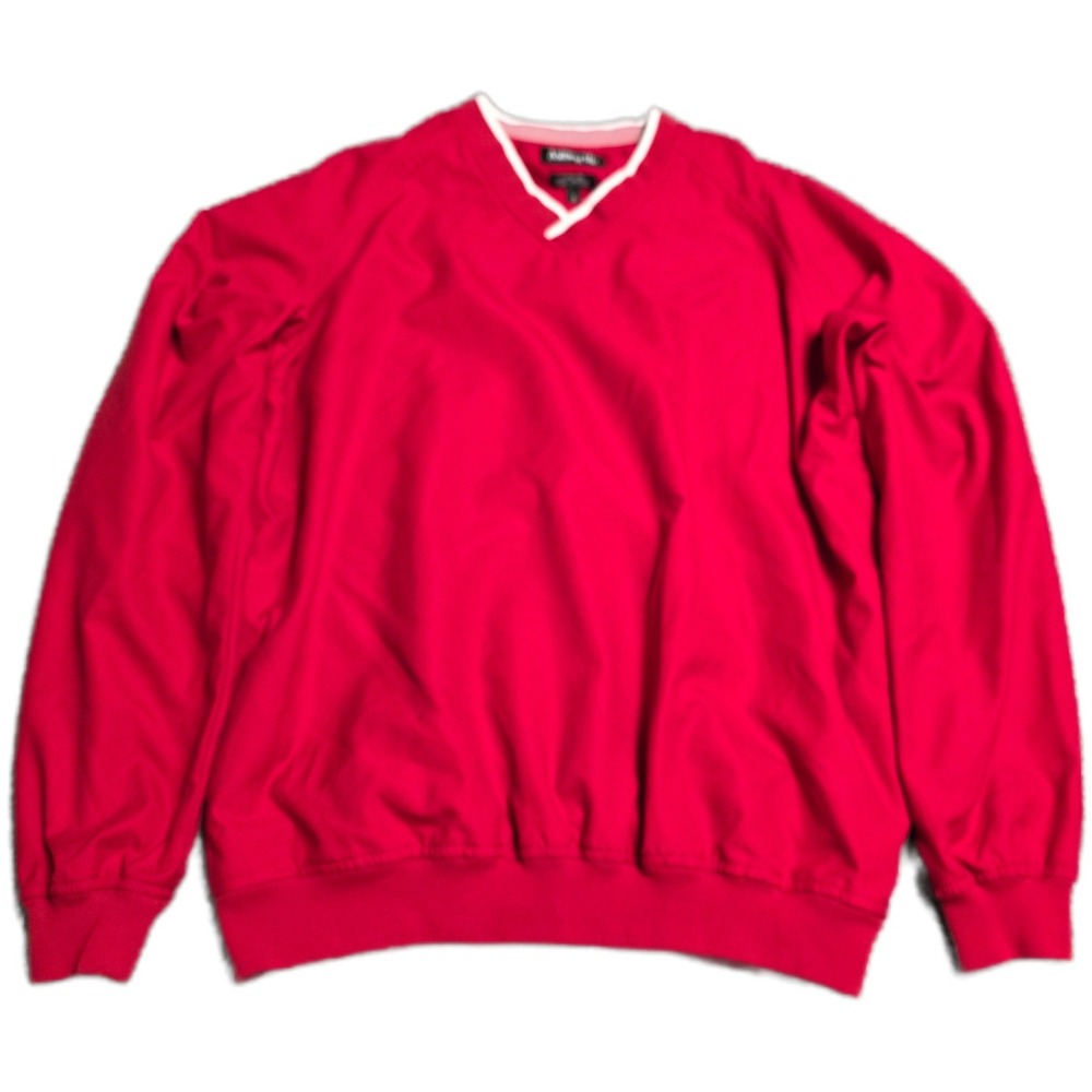 Ashworth Golf Windshirt Water Resistant Jacket Men's Size S Red V-Neck Pullover